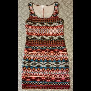 Tight dress. Tribal print